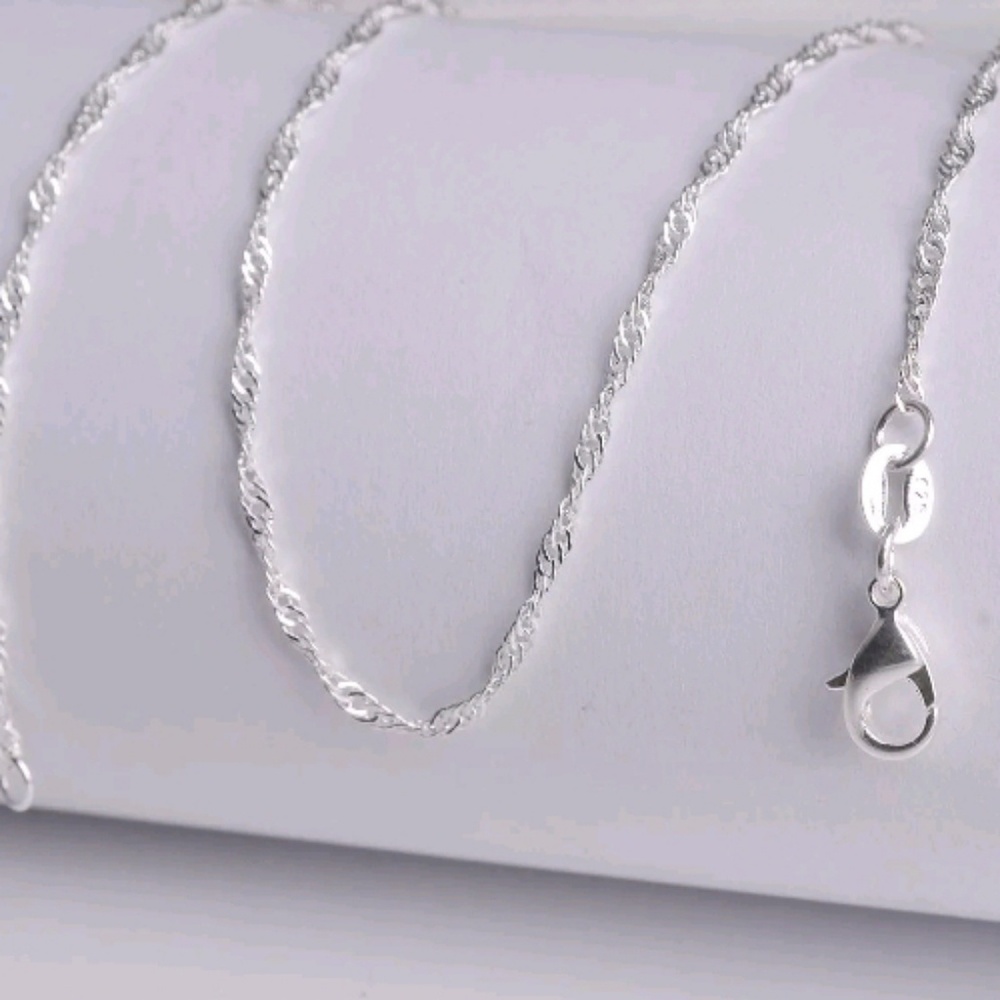 New 30" 925 Sterling Silver Water Wave Chain